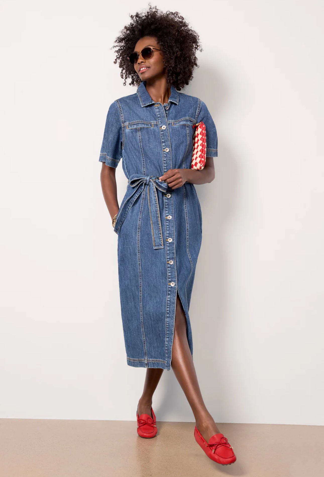 Sanctuary Alma Denim Midi Dress - Petals