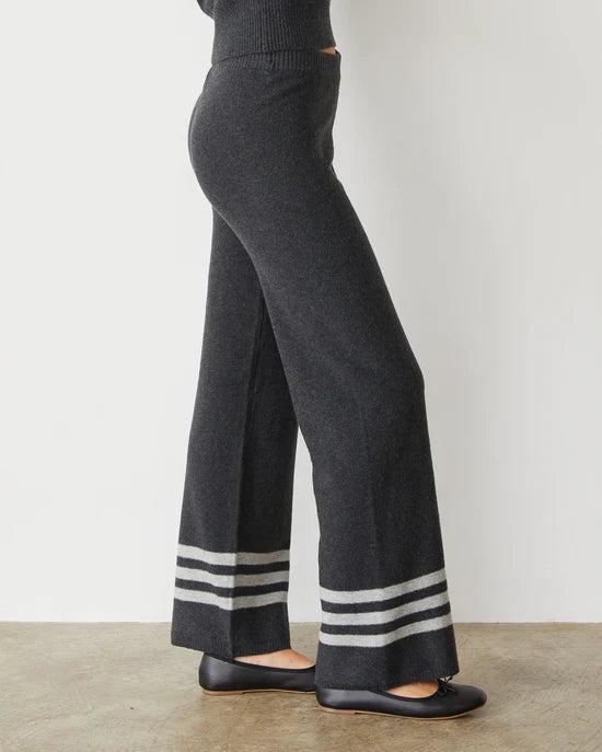 MONROW Plush Stripe Straight Leg Pant