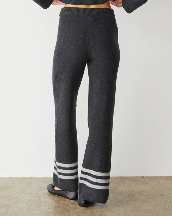 MONROW Plush Stripe Straight Leg Pant