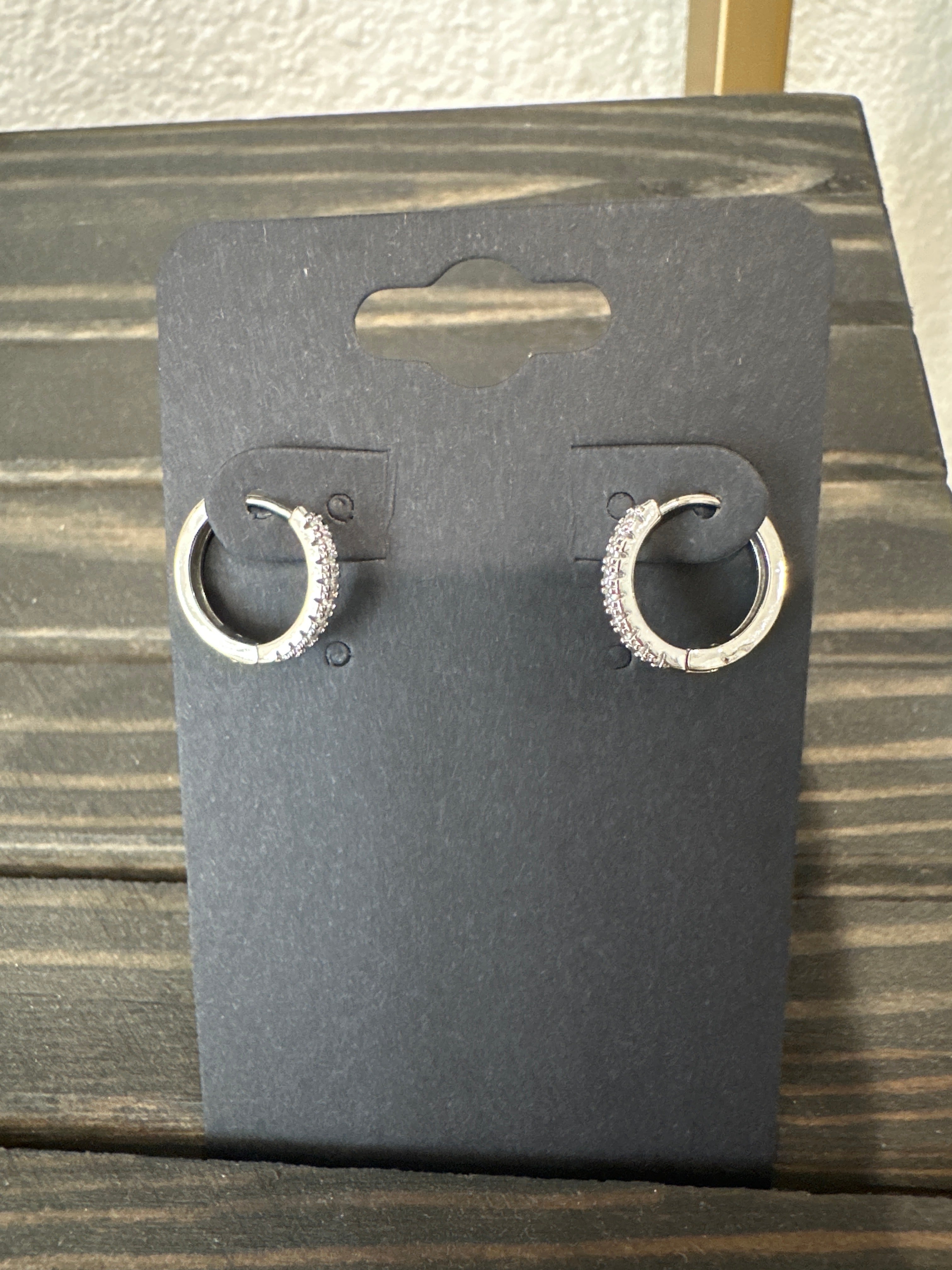 Silver CZ Huggies - Medium