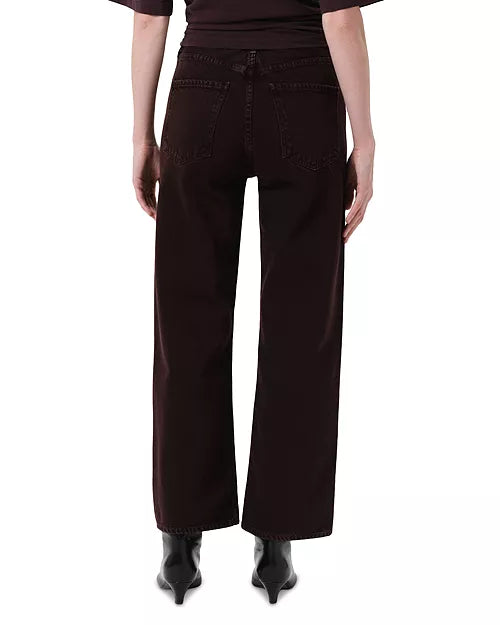 Agolde Ren High Rise Wide Leg Ankle Jeans - Sloe Berry