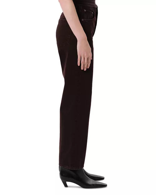 Agolde Ren High Rise Wide Leg Ankle Jeans - Sloe Berry