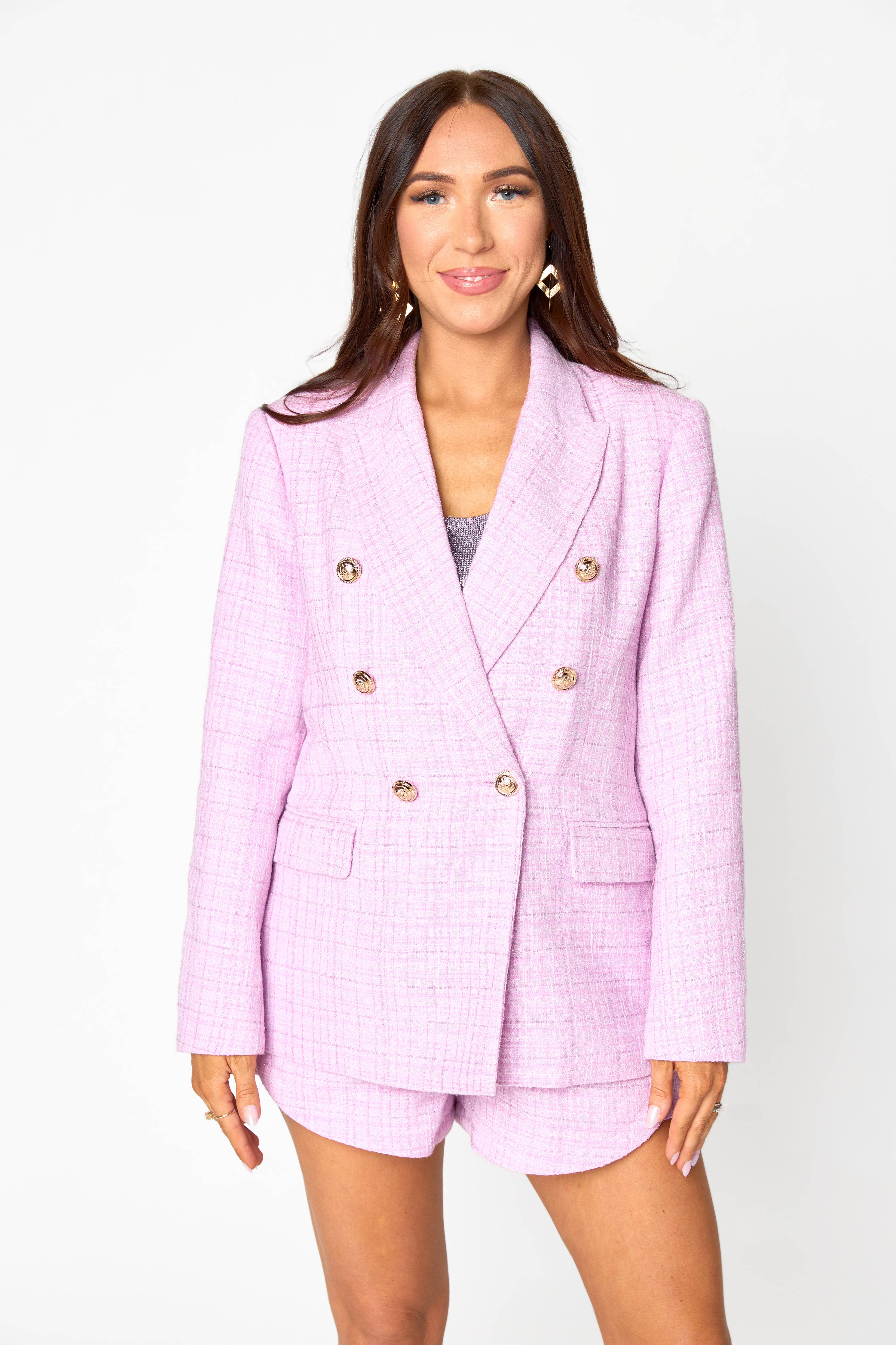 BuddyLove Tucker Tweed Lavender Blazer