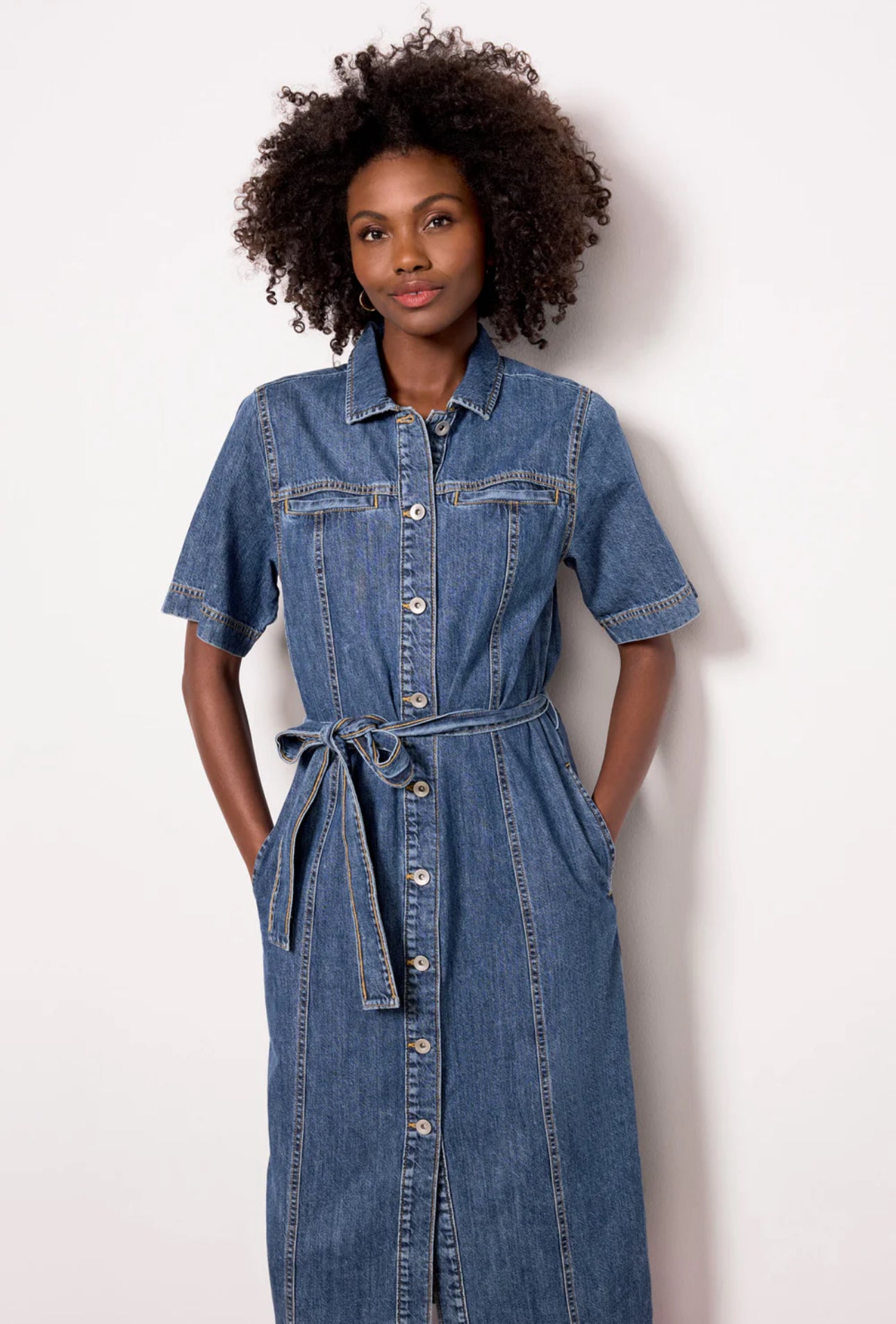 Sanctuary Alma Denim Midi Dress - Petals