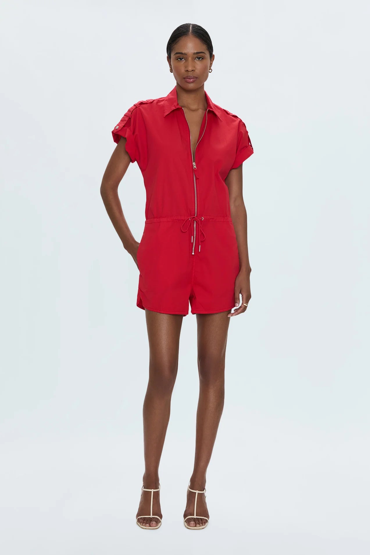 Pistola Meg Short Sleeve Zip Front Romper