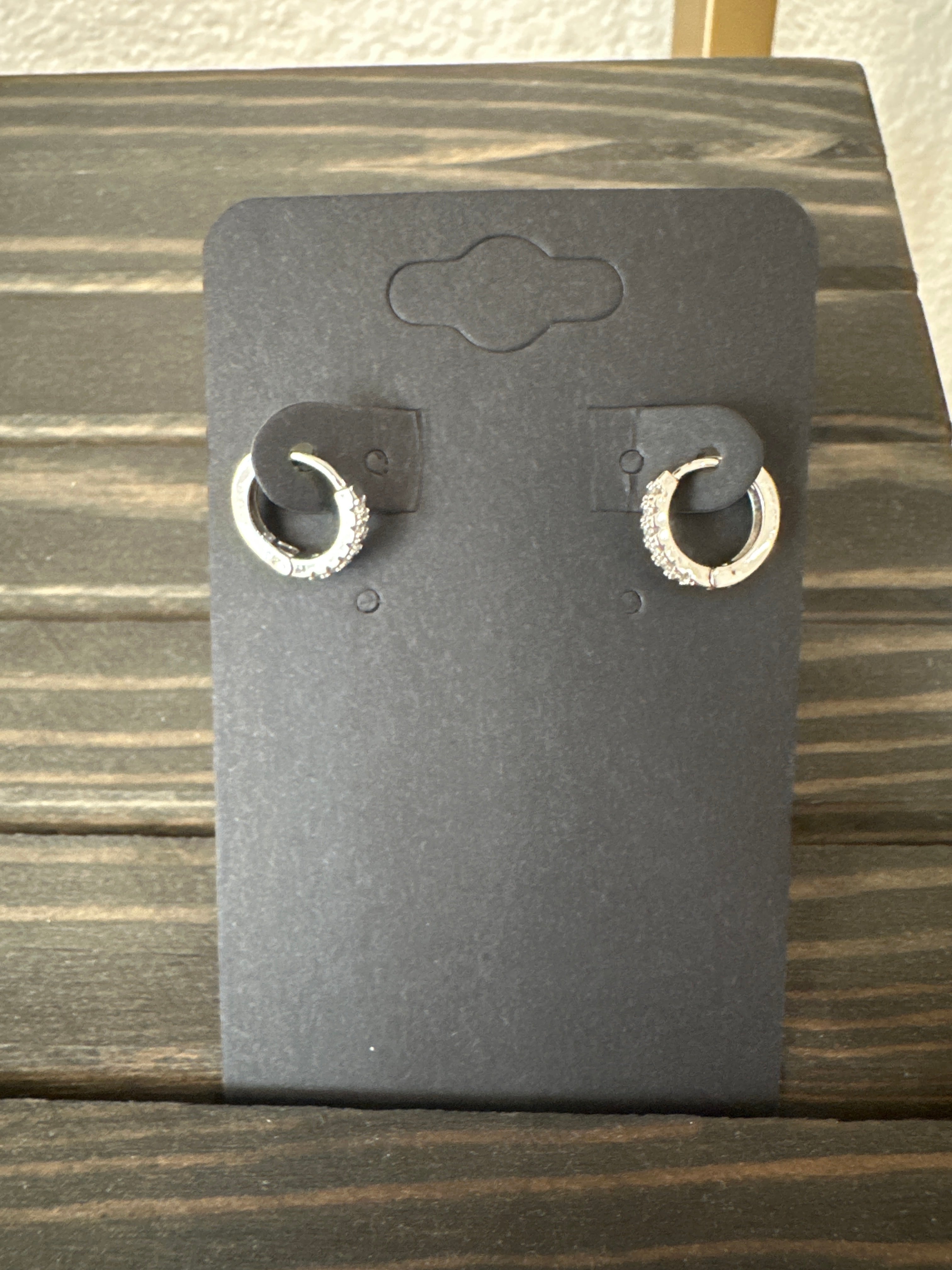 Silver CZ Huggies - Small