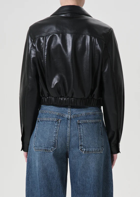 Shoreditch Ski Club x AGOLDE Essie Recycled Leather Cropped Jacket