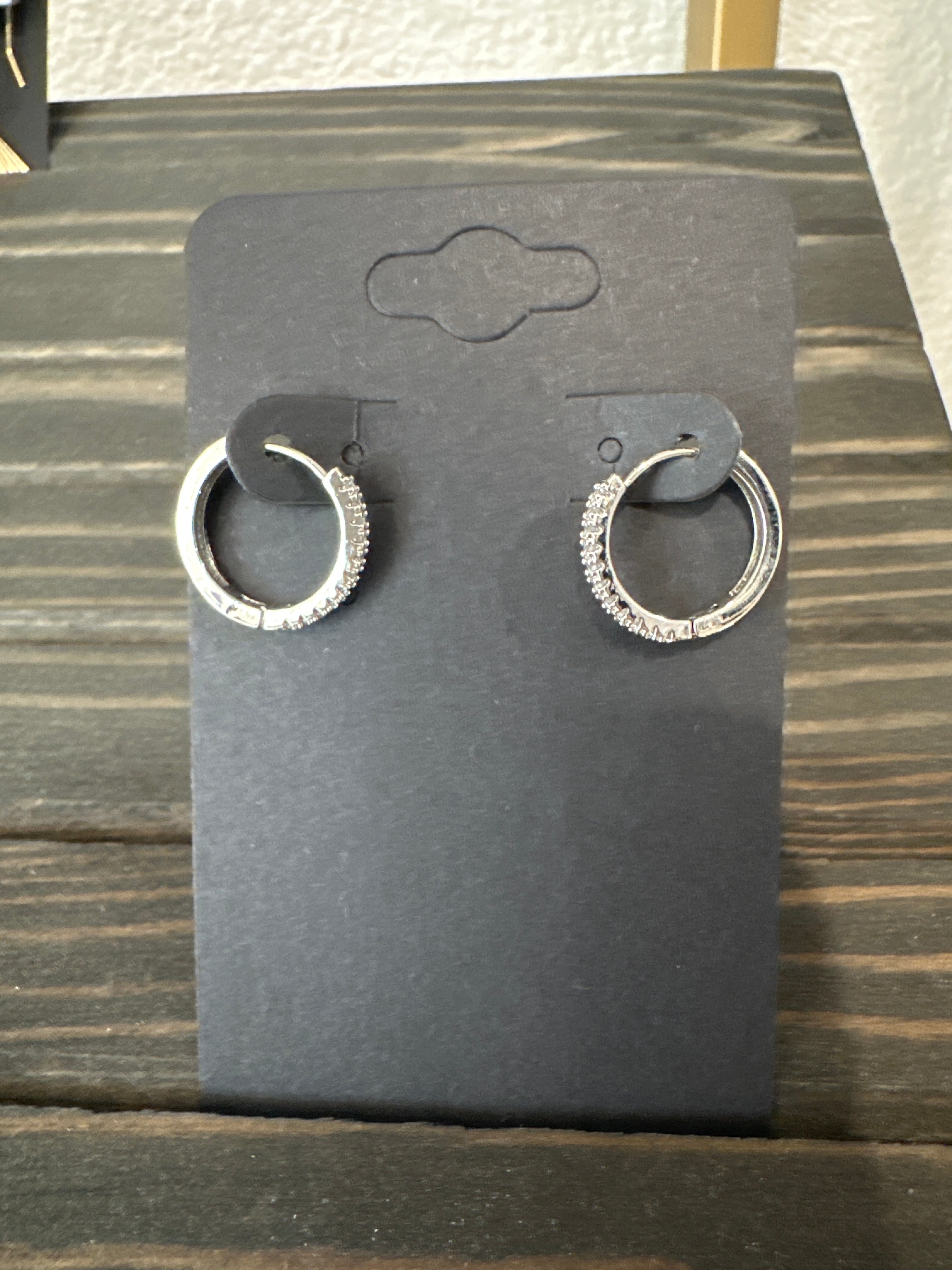 Silver CZ Huggies - Large