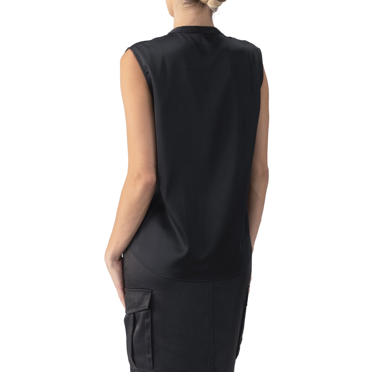 Sanctuary Tie Neck Satin Shell