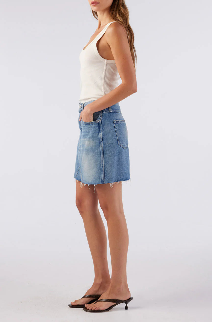 AMO ALEXIS SKIRT W/RAW CUT HEM