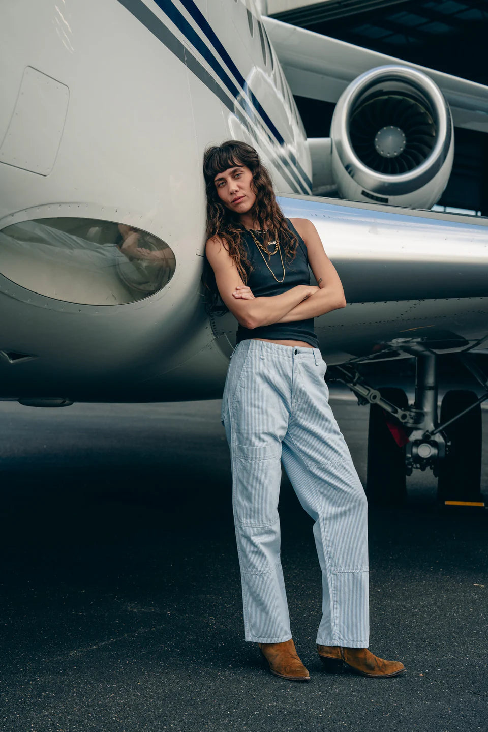 ASKK NY Blue Stripe Carpenter Pants