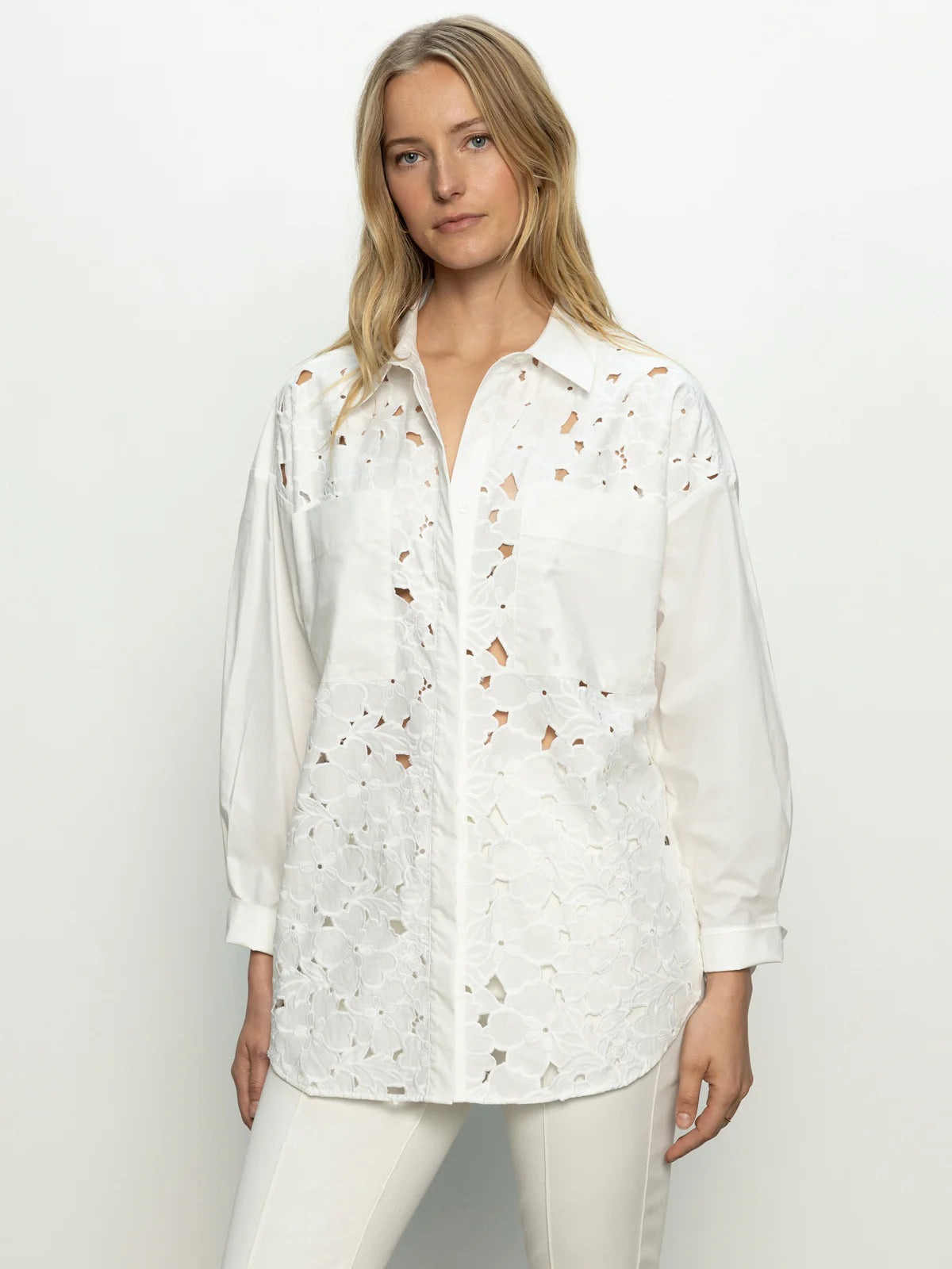 Sanctuary Lace Boyfriend Tie Back Shirt