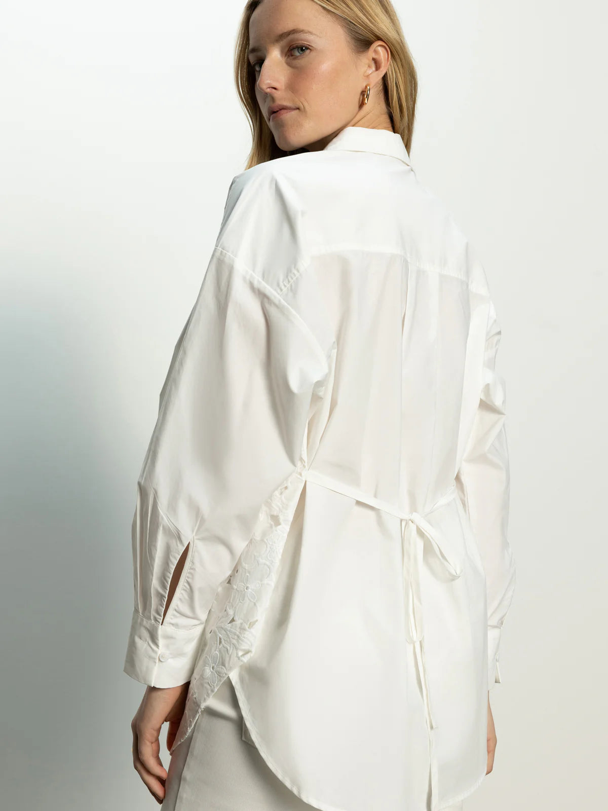 Sanctuary Lace Boyfriend Tie Back Shirt