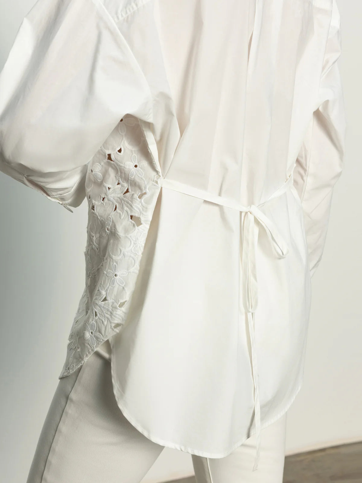 Sanctuary Lace Boyfriend Tie Back Shirt