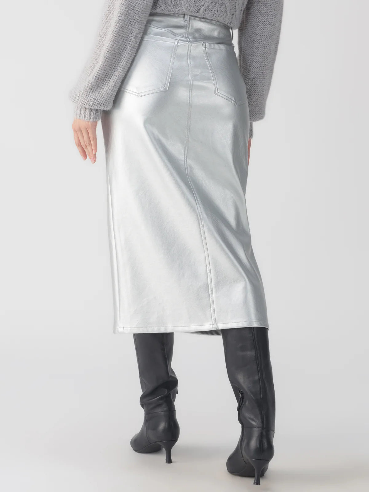 Sanctuary Leather Like Midi Skirt