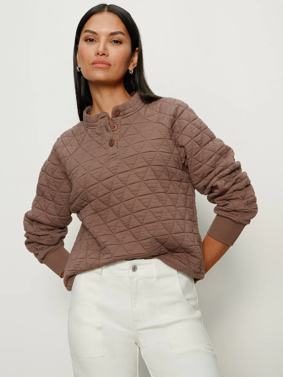 Sanctuary Quilted Button Up Popover