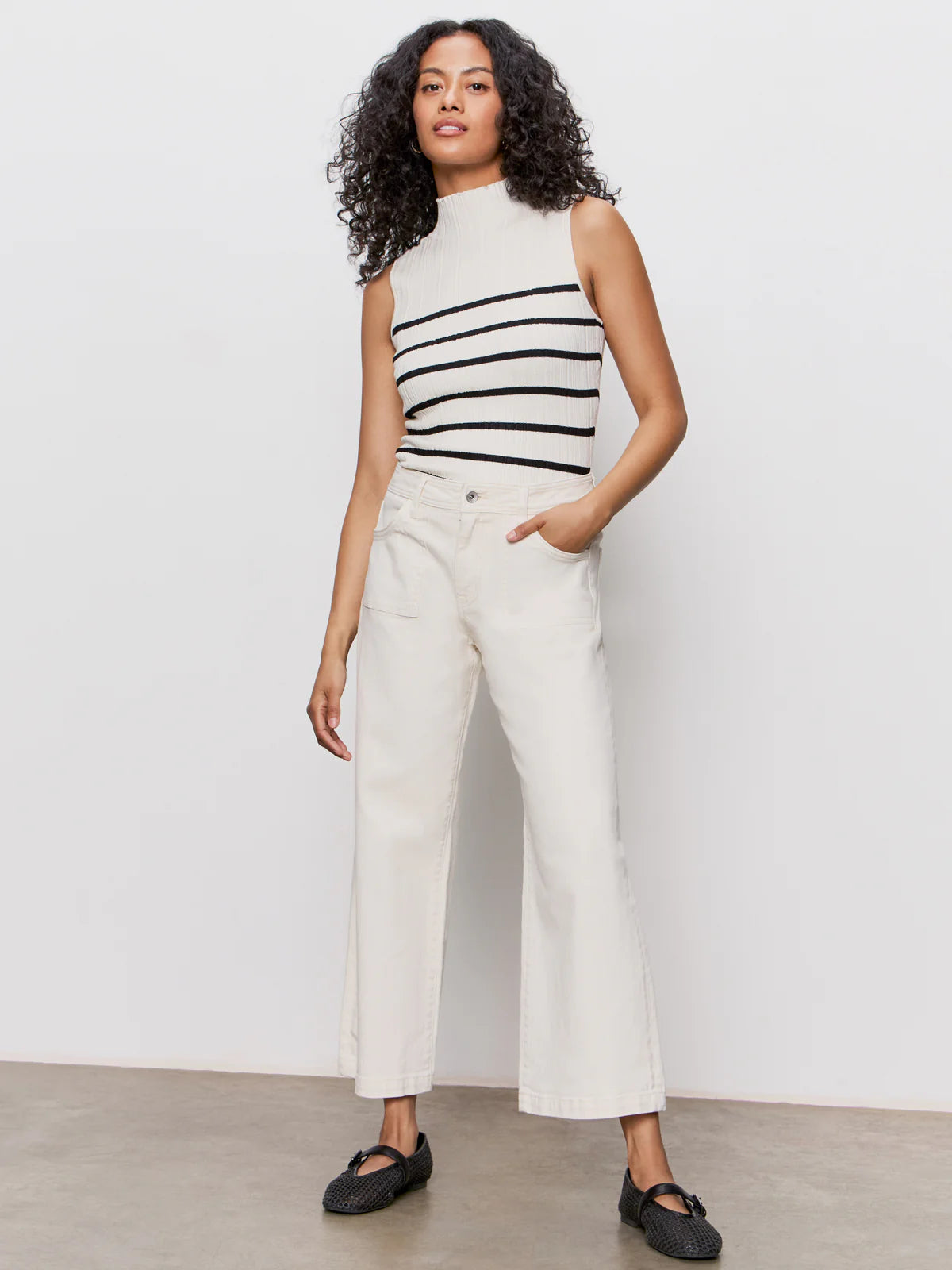 Sanctuary Ribbed Funnel Neck Top