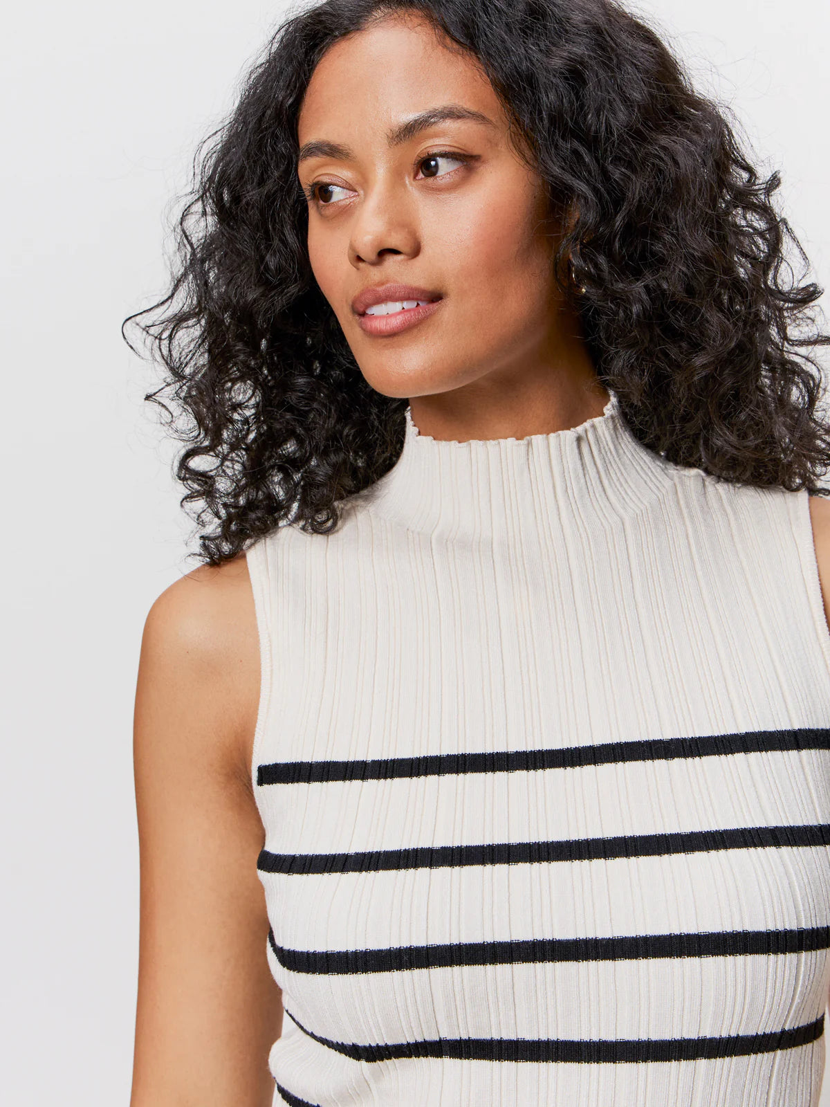 Sanctuary Ribbed Funnel Neck Top