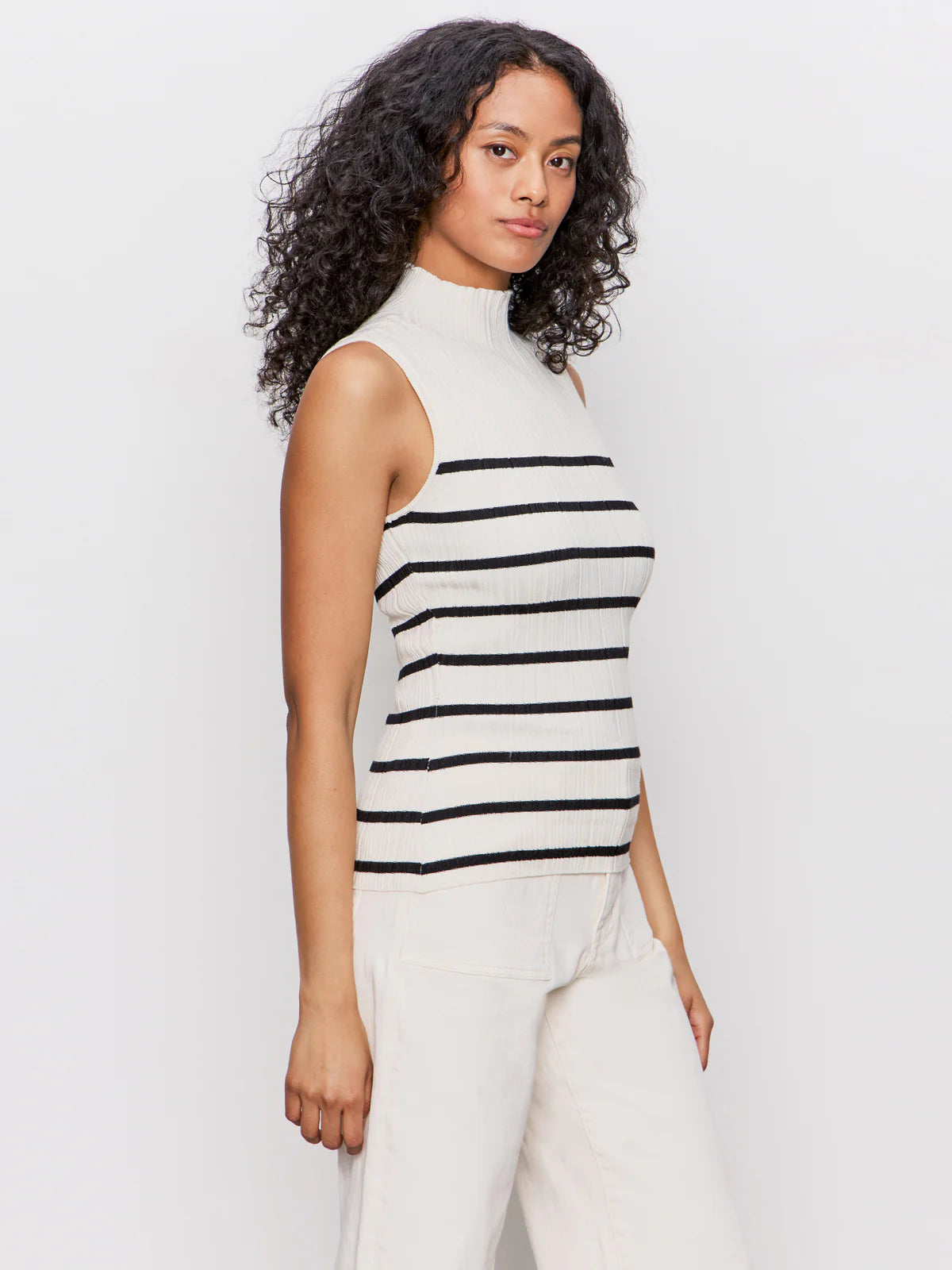 Sanctuary Ribbed Funnel Neck Top