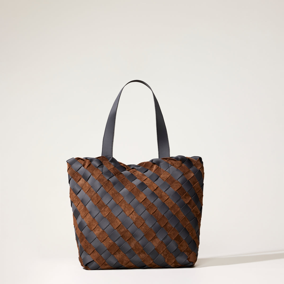 Naghedi Como Shopper Tote Striped Suede