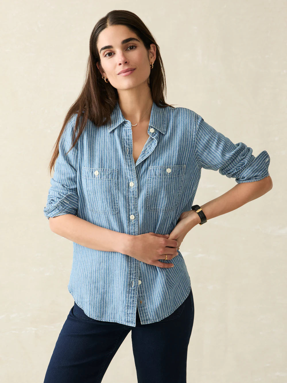 Faherty Tried and True Chambray Shirt