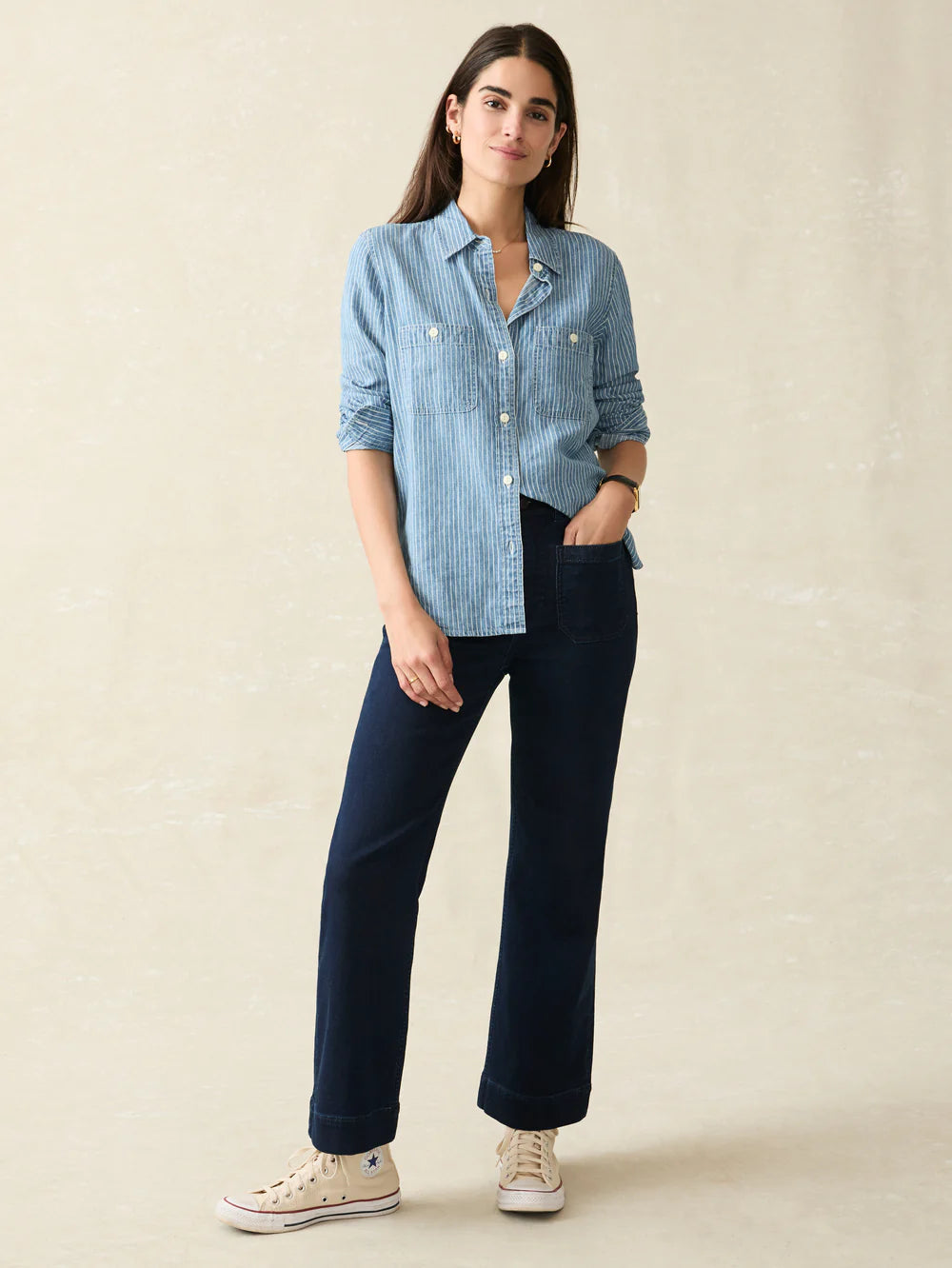 Faherty Tried and True Chambray Shirt
