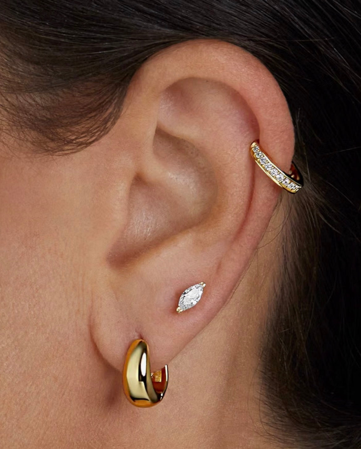 Small Gold Huggie Hoop Earrings