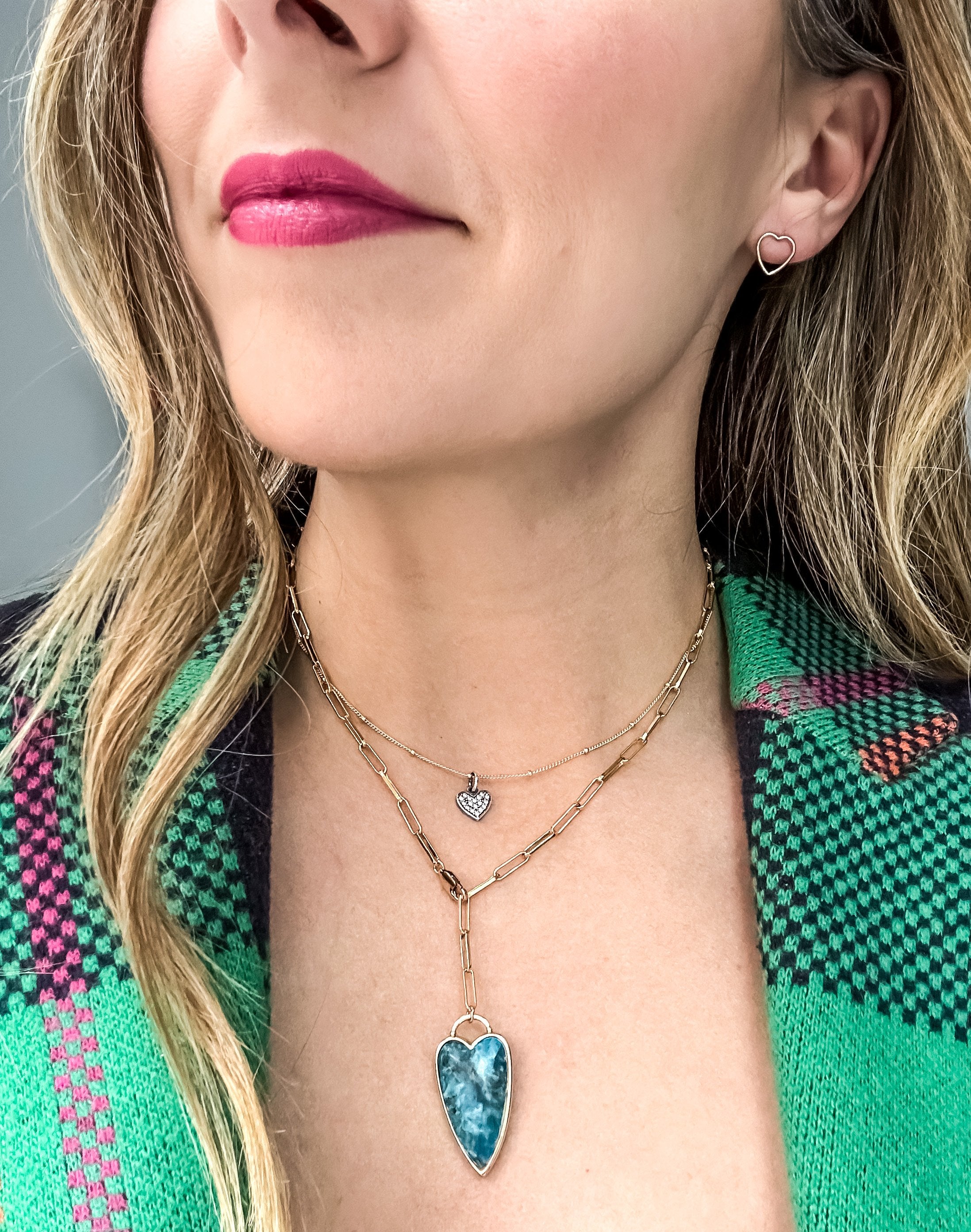 Rach B Gold Heart Studs