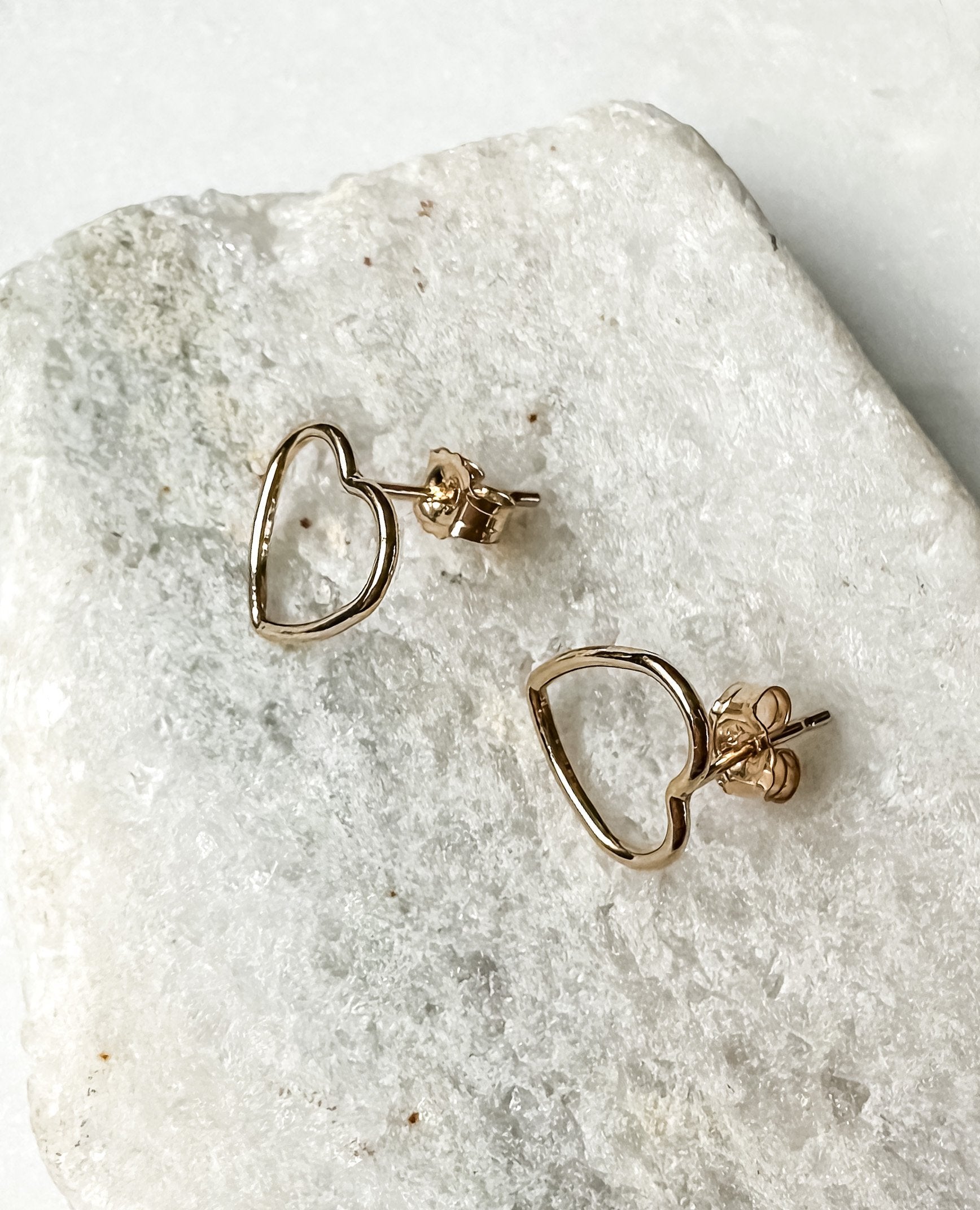 Rach B Gold Heart Studs