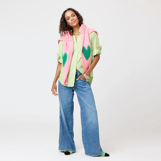 Kerri Rosenthal Mia Stripe Ruffle Shirt