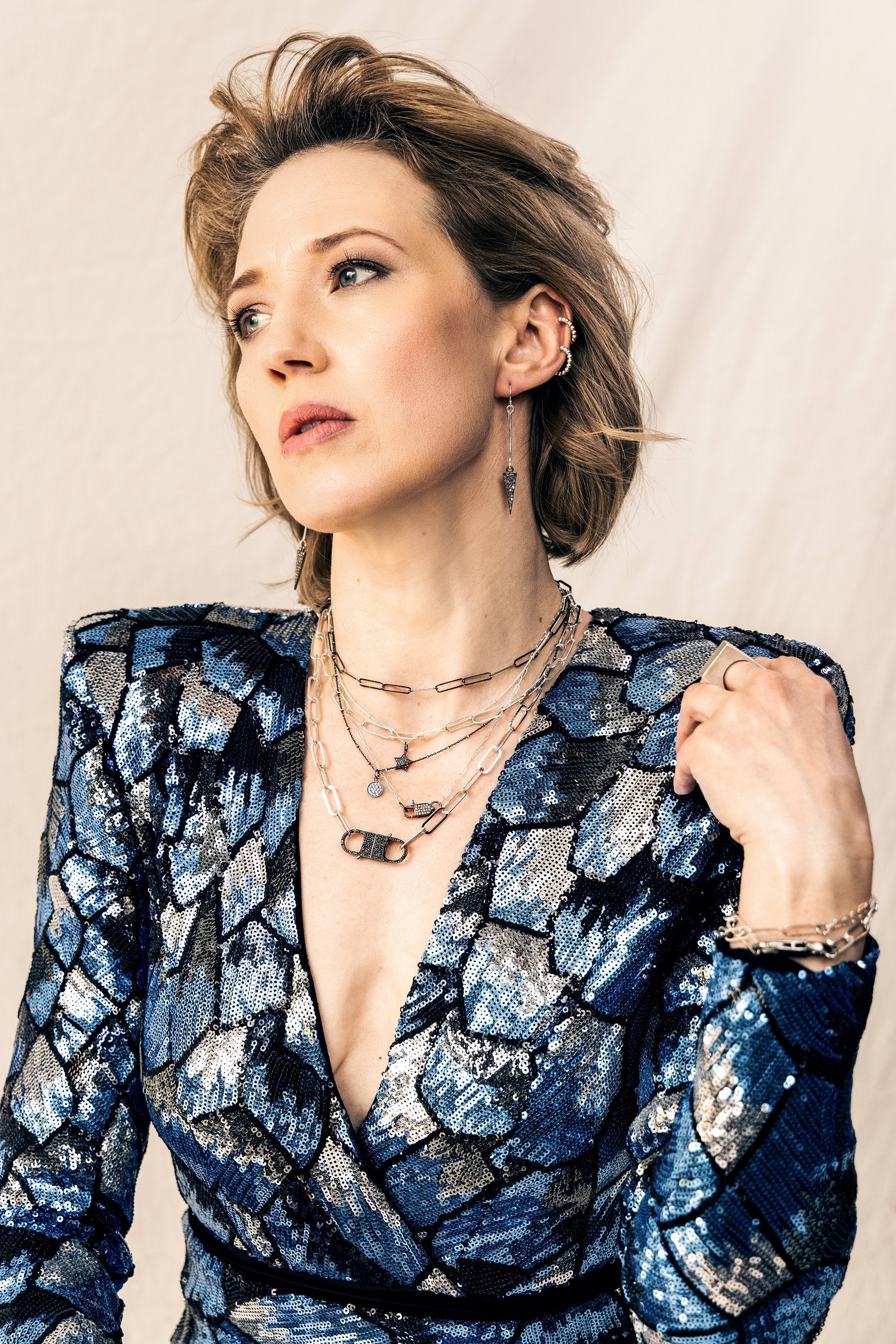 Rach B Diamond pave lobster clasp necklace