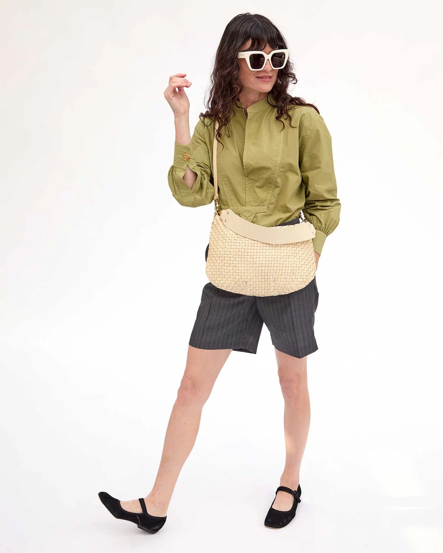 Clare V Moyen Messenger, Woven Checker