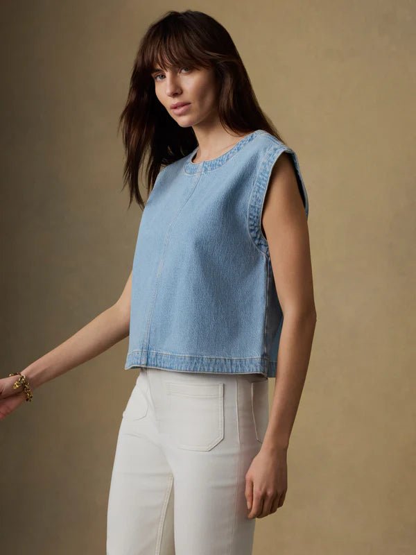 Faherty Solstice Denim Shell Top