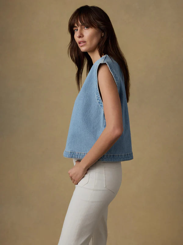 Faherty Solstice Denim Shell Top