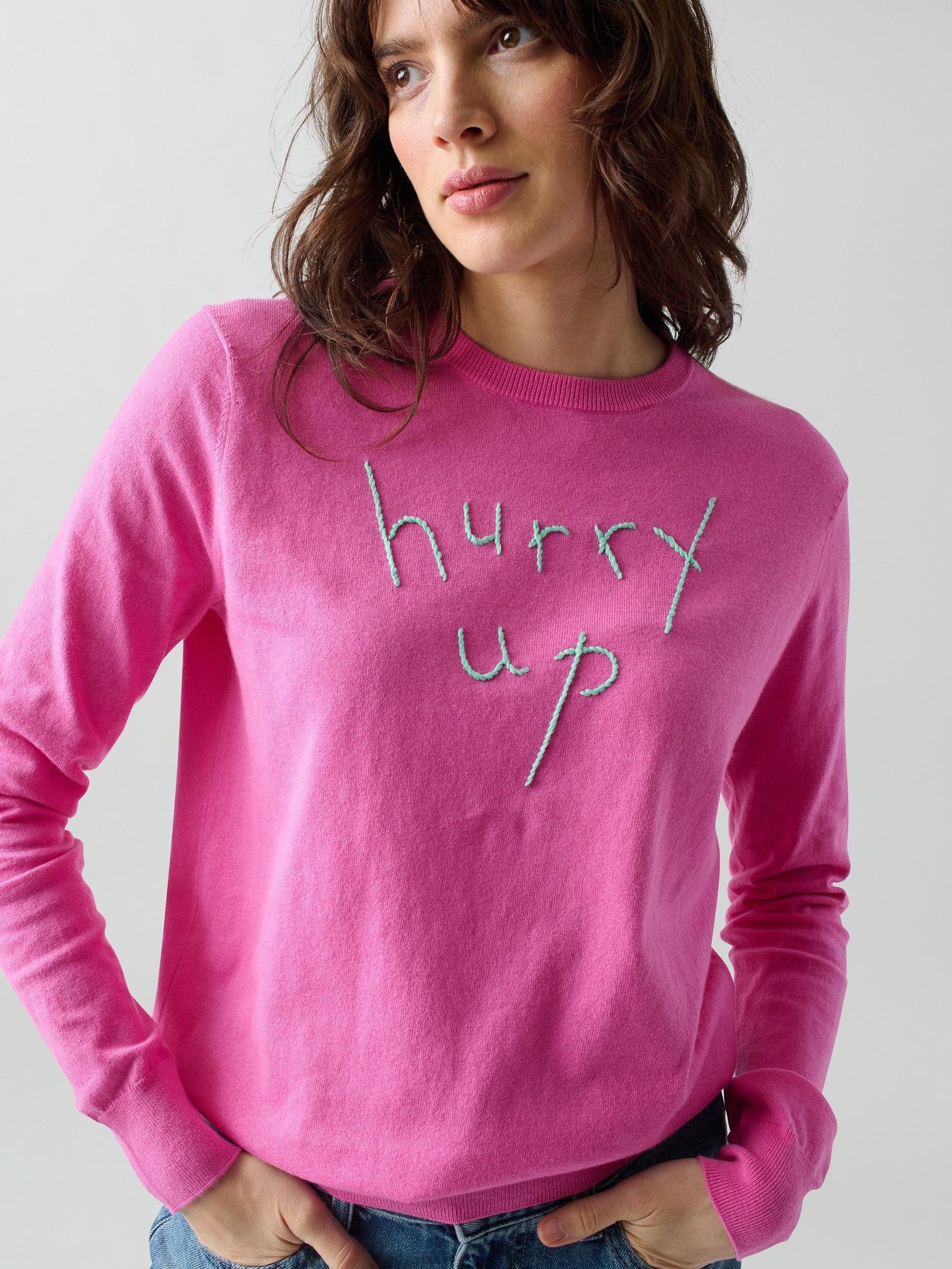 Lingua Franca Hurry Up/Slow Down Crewneck