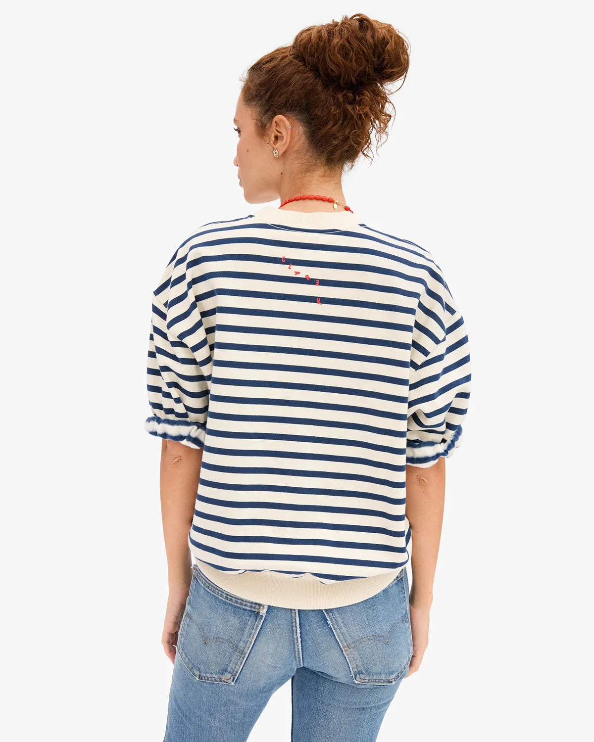 Clare V Short Sleeve Oversized Sweatshirt