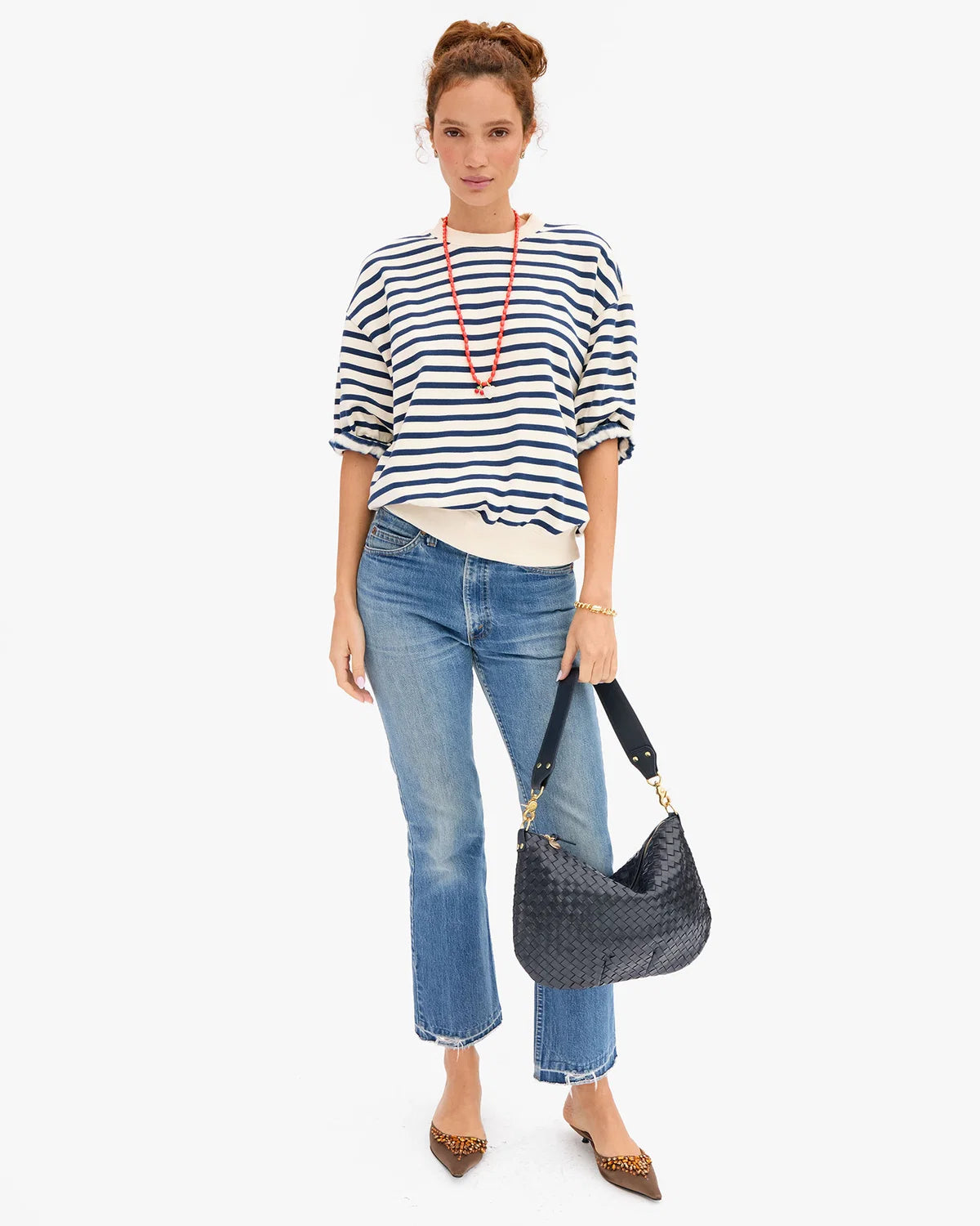 Clare V Short Sleeve Oversized Sweatshirt