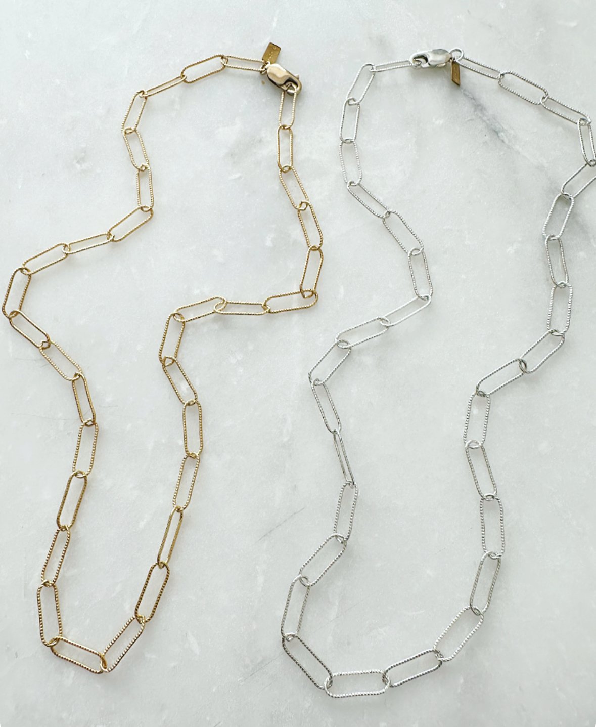 Rach B Textured large link paperclip chain necklace