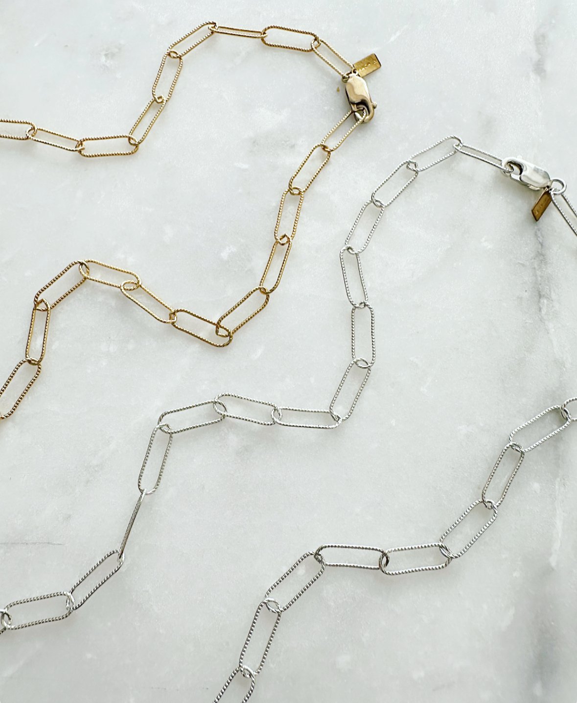 Rach B Textured large link paperclip chain necklace