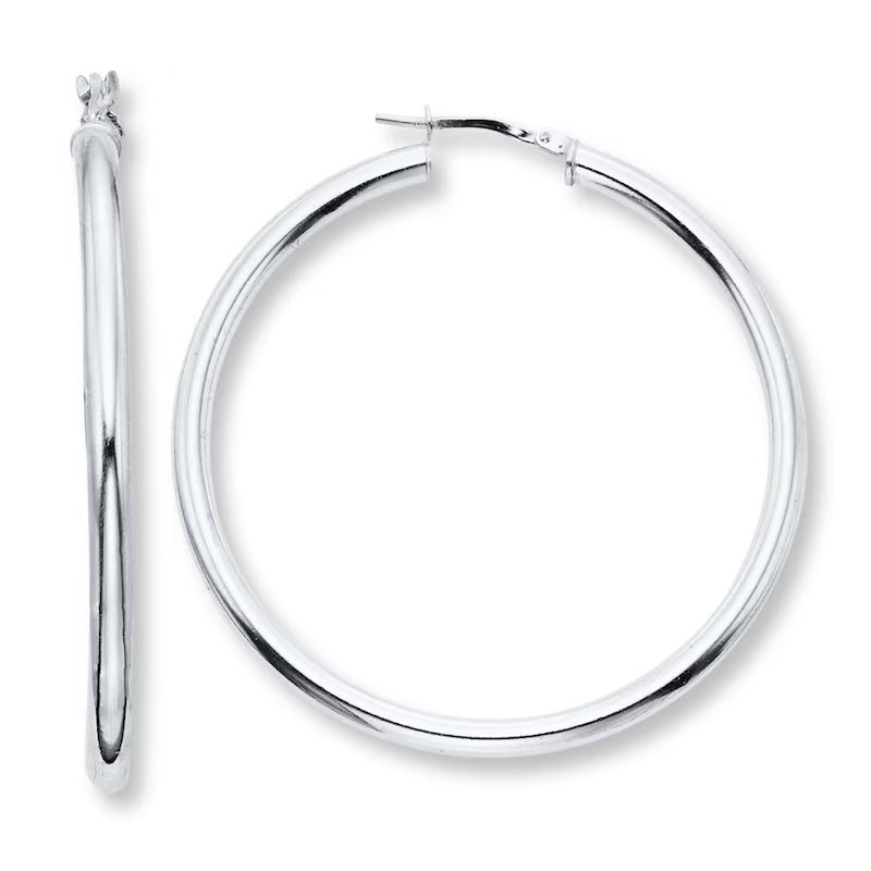 Hoop Earrings, Silver