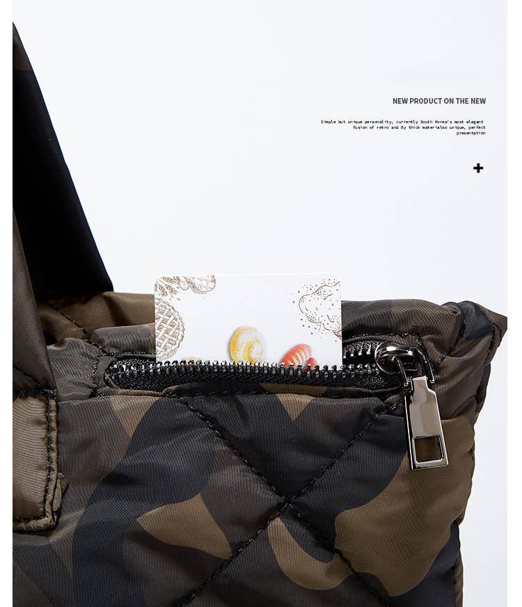 3 PC Puffer Tote Set: BLACK