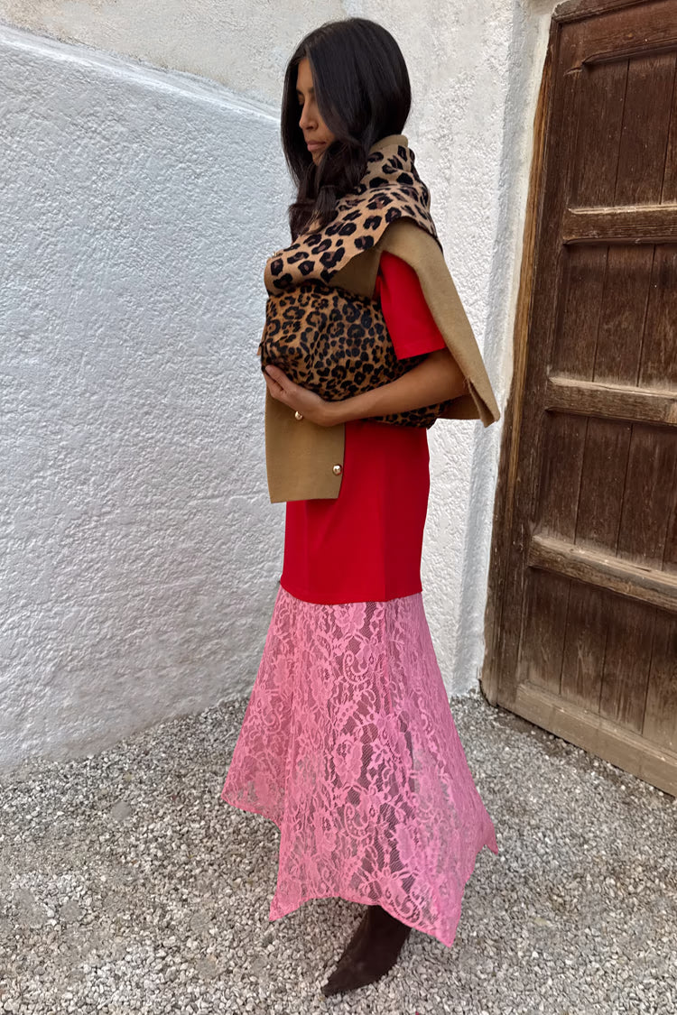NFD Red & Pink Cara T-Shirt Dress