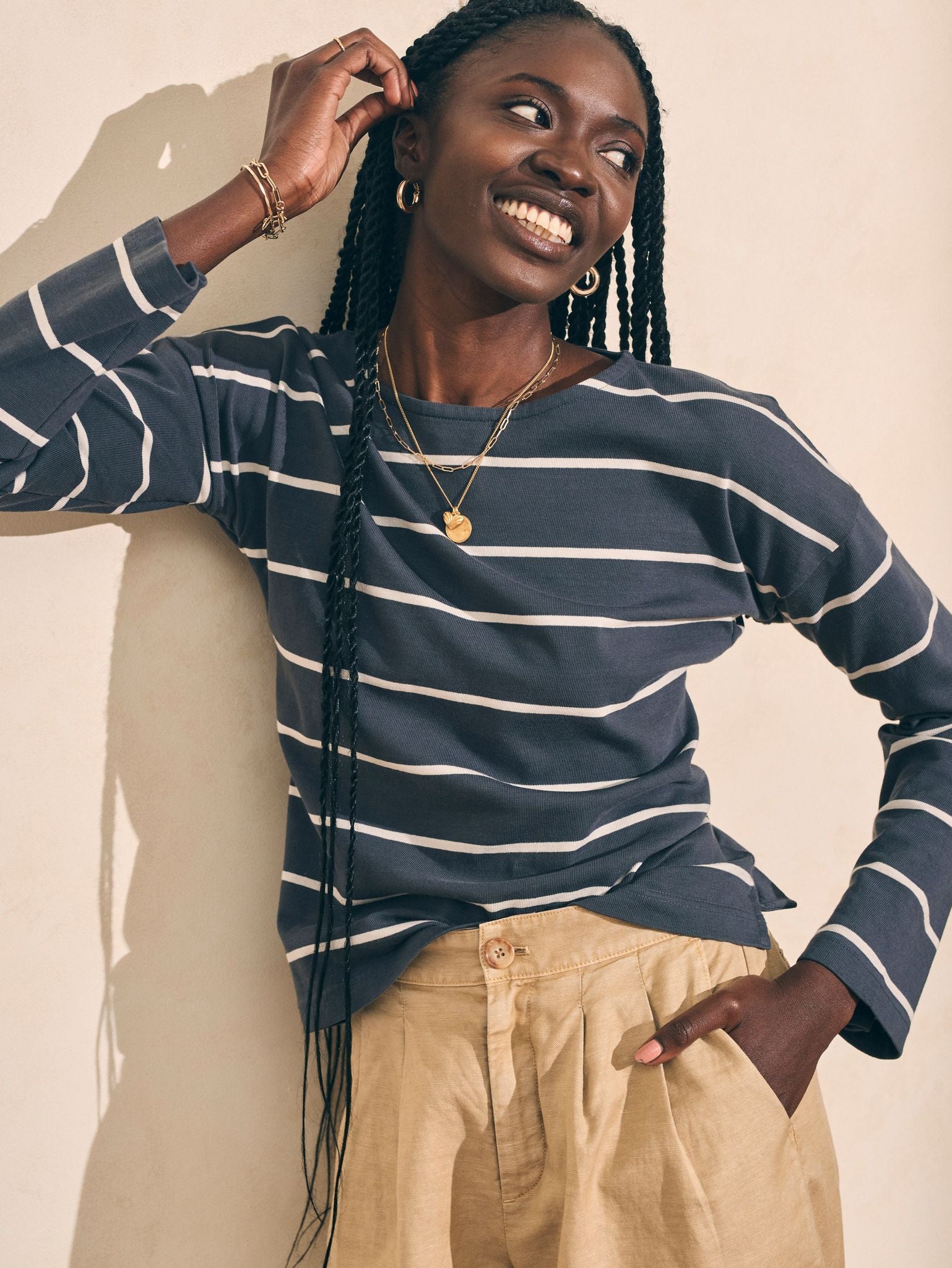 Faherty Sport Jersey Boatneck Top