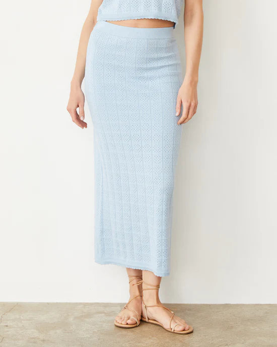 MONROW Crocket Knit Midi Skirt