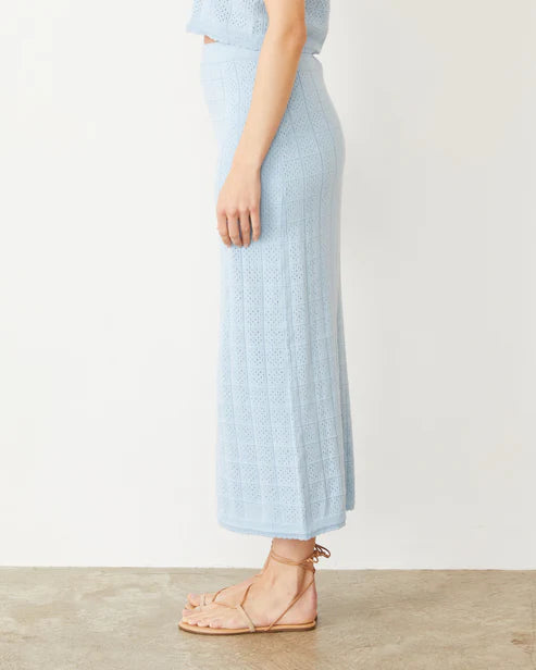 MONROW Crocket Knit Midi Skirt