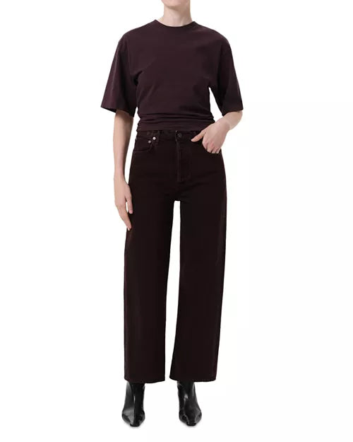 Agolde Ren High Rise Wide Leg Ankle Jeans - Sloe Berry
