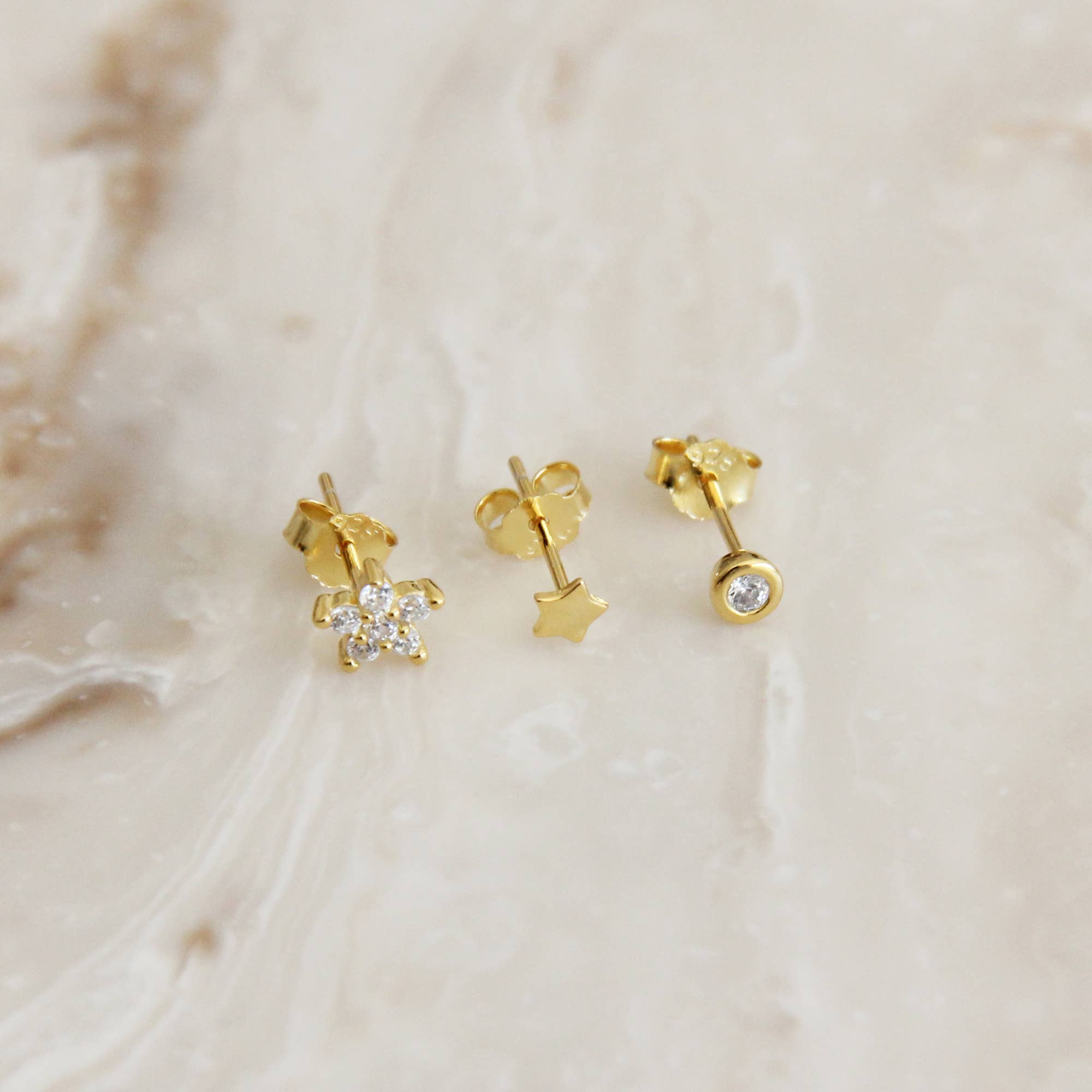 Hailey Trio Stud Set: Gold