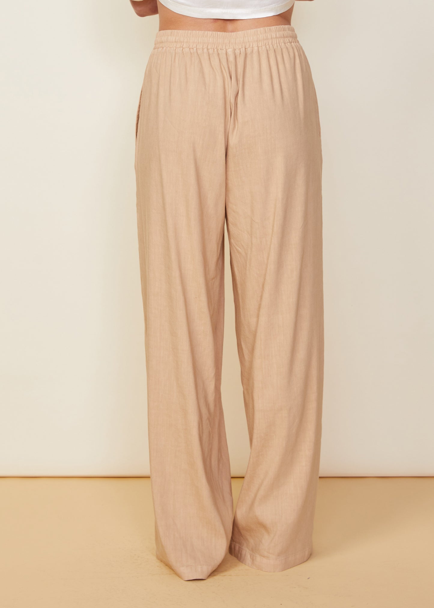 MONROW Linen Wide Leg Pant