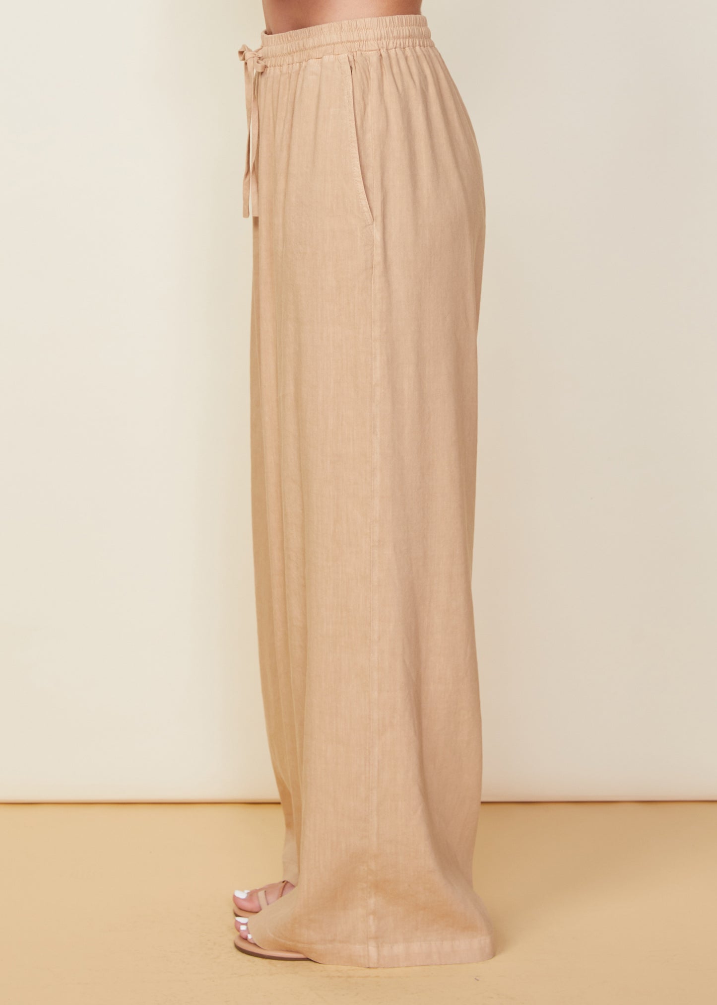 MONROW Linen Wide Leg Pant