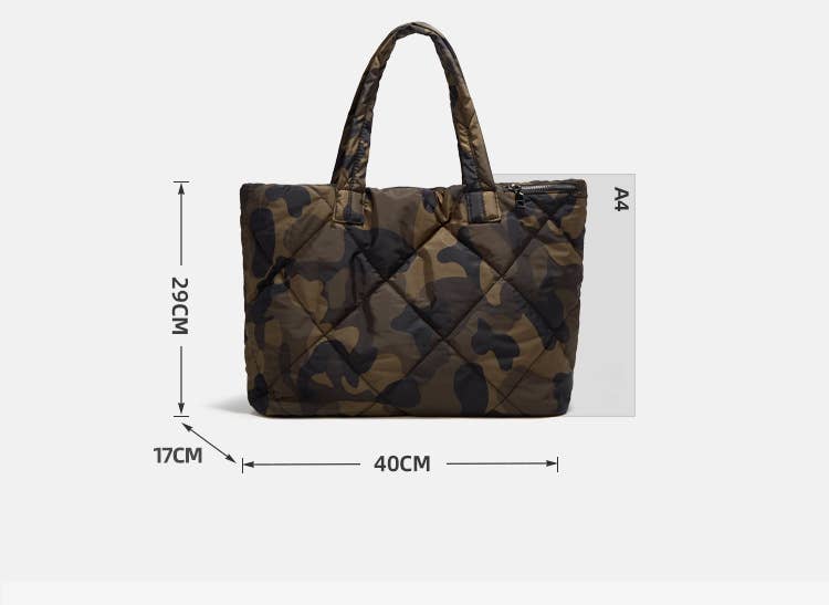 3 PC Puffer Tote Set: CAMO